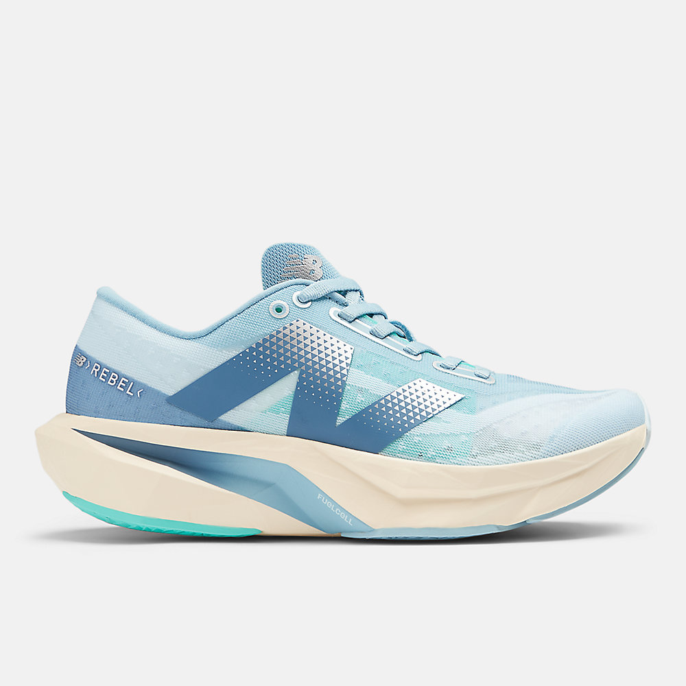 New Balance FuelCell Rebel v4 Shoes Quarry Blue with Chrome Blue and Heron Blue